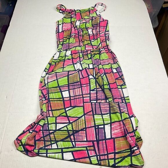 Tori Richard Fit and Flare Tank Dress Printed Sleeveless High Low Pullover SMALL - Picture 8 of 9